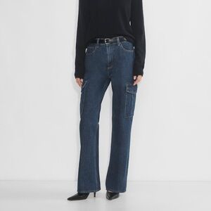 Aritzia Denim Forum The Farrah Hi Rise Wide Leg Jeans Darkwash Size 30